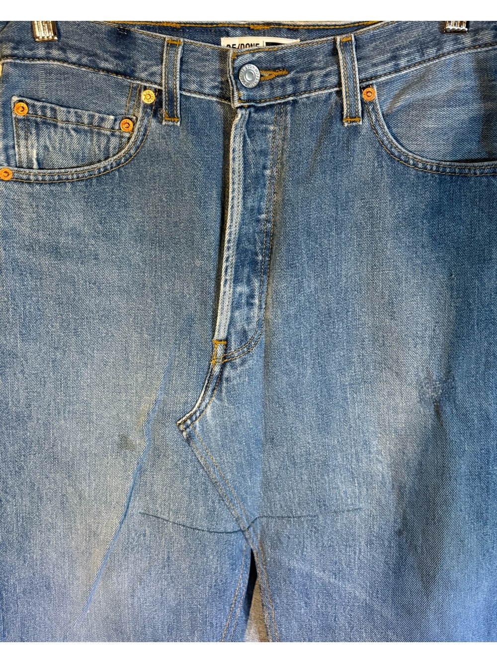 RE/DONE NWT Deconstructed Denim Maxi skirt in Sz 27 - Picture 7 of 8
